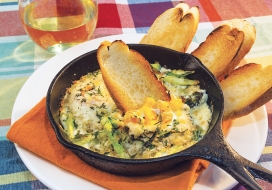 Image of Baked Egg Skillet with Leeks and Asparagus