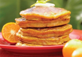 Image of Pumpkin Pancakes with Orange Maple Syrup