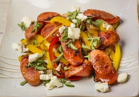 Image of Sausage & Peppers with Balsamic Reduction 