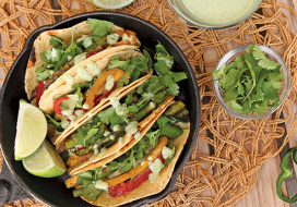 Image of Grilled Vegetable Tacos with Poblano Cream Sauce