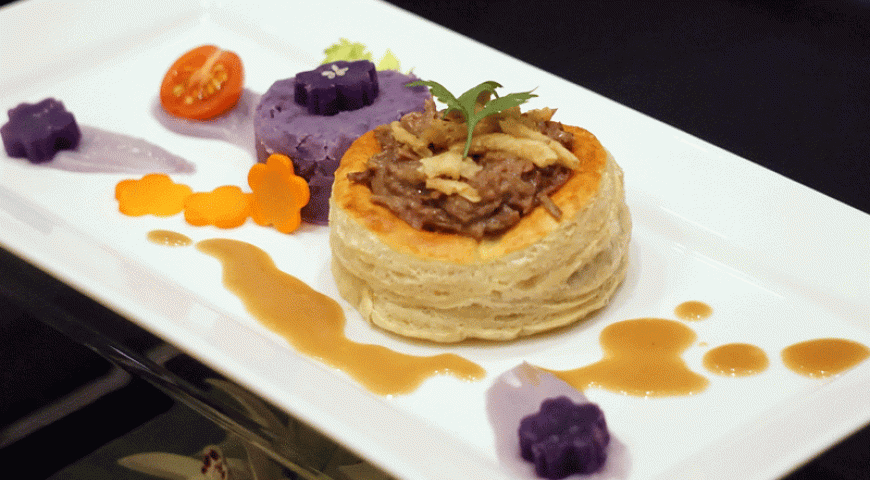 Beef Pot Roast and Kona Coffee Gravy in Puff Pastry