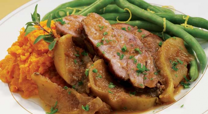 Braised Pork Roast with Savory Apple & Onion Relish
