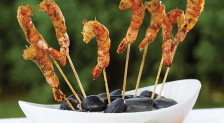 Cilantro Shrimp Lollipops