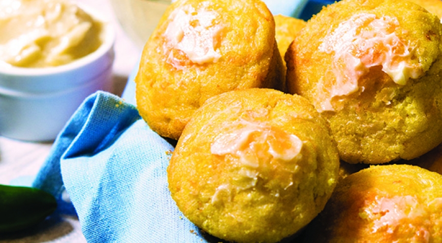 Jalapeño & White Cheddar Cornbread with Honey Butter Jalapeño & White Cheddar Cornbread with Honey Butter