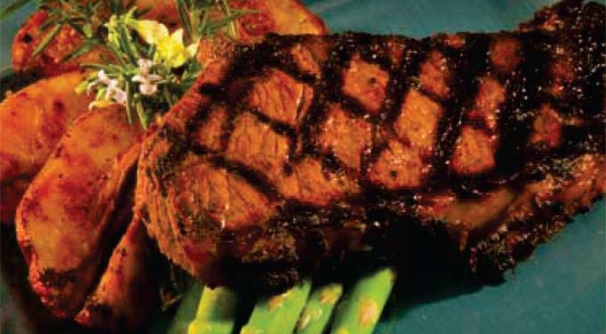 Grilled Dijon, Garlic & Rosemary Marinated New York Steaks Grilled Dijon, Garlic & Rosemary Marinated New York Steaks