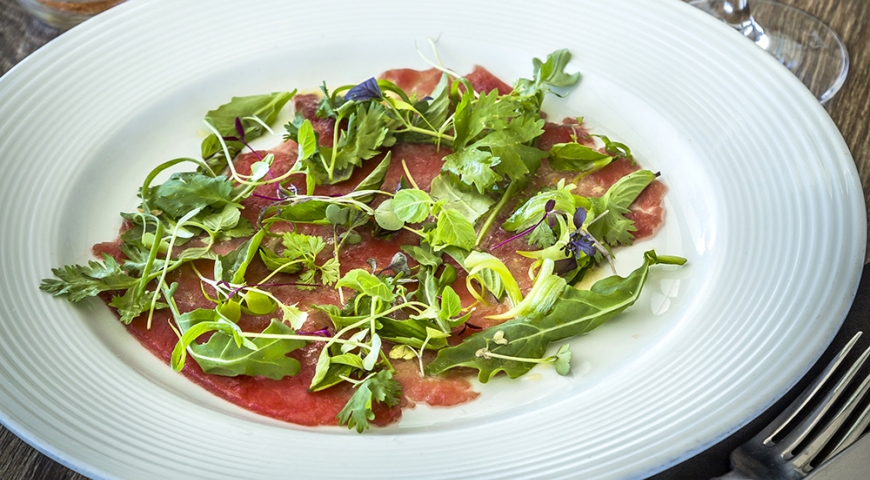 Ahi Carpaccio with Citrus Vinaigrette & Fresh Herbs