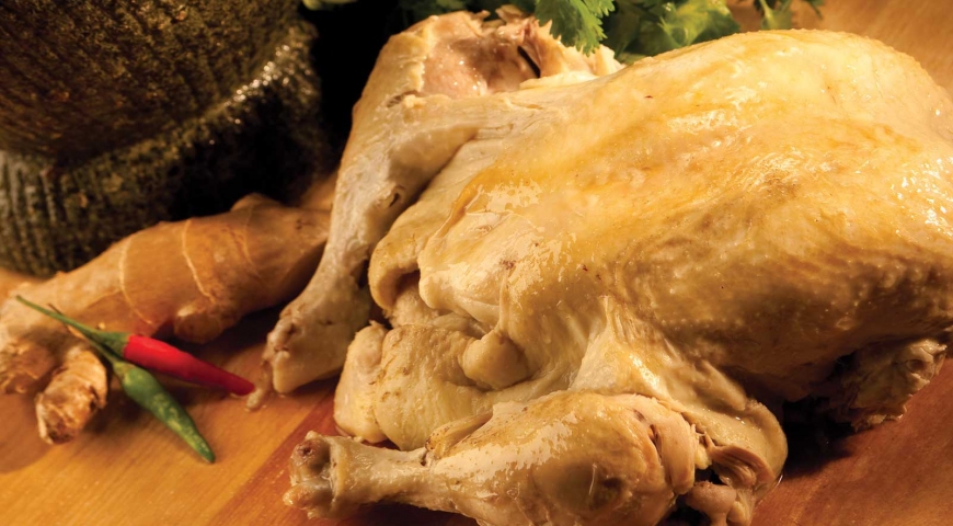 Poached Whole Chicken with Shoyu-Ginger Dipping Sauce