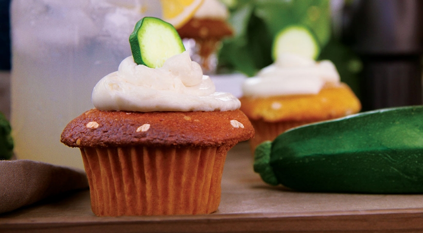 Lemon Zucchini Cupcakes with Goat Cheese Frosting