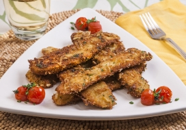 Image of Krispy Zucchini Fritte with Roasted Tomatoes