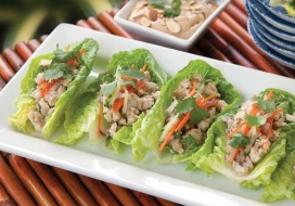 Image of Chicken Lettuce Cups with Peanut Coconut Sauce