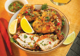 Image of Fried Chicken with Hawaiian Chili Pepper Lime Vinaigrette