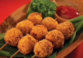 Image of Hamburger Katsu with Cheese on a Stick