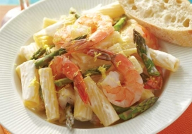 Image of Light & Creamy Pasta with Asparagus & Shrimp
