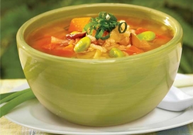 Image of Meal in a Bowl Rice Soup