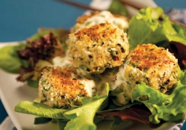 Image of Mini Asian Crab Cakes with Wasabi Cream Sauce