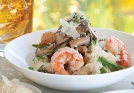 Image of Mushroom Risotto with Shrimp and Asparagus
