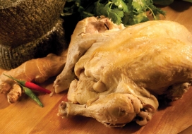 Image of Poached Whole Chicken with Shoyu-Ginger Dipping Sauce