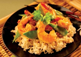 Image of Shrimp with Ginger Snow Peas
