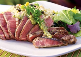 Image of Sirloin Steak with Cilantro-Black Pepper Sauce