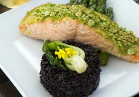 Image of Wasabi Pea Crusted Salmon