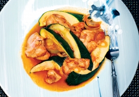 Image of Chicken with Zucchini & Kimchee Sauce