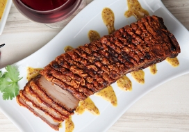 Image of Crispy Pork Belly with Lilikoi Mustard