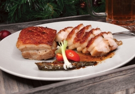 Image of Crispy Pork Belly with Chili Pepper Gastrique