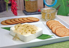 Image of Pepper Jelly & Cream Cheese on Crackers