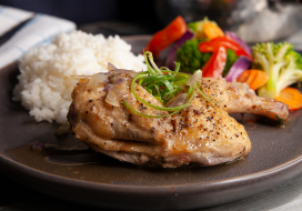 Image of Roasted Cornish Hens with Pear Garlic-Shallot Sauce