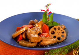 Image of Simmered Chicken with Lotus Root (Chikuzenni) 