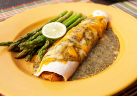 Image of Green Chili Enchiladas with Portabella Mushroom, Zucchini  & Pepper