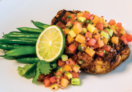 Image of Tex-Mex Grilled Pork Chops with Three-Melon Salsa