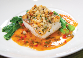 Image of Mac Nut Crusted Mahi Mahi with Coconut Chili Lime Vinaigrette