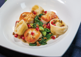 Image of Seared Scallops with Goat Cheese Tortellini