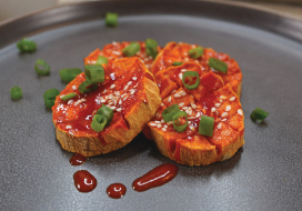 Image of Sweet Potato Slices with Gochujang Glaze