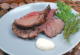 Image of Bone-in Prime Rib with Horseradish Crème Fraiche Au Jus