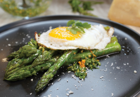 Image of Roasted Asparagus with Fried Egg Gremolata